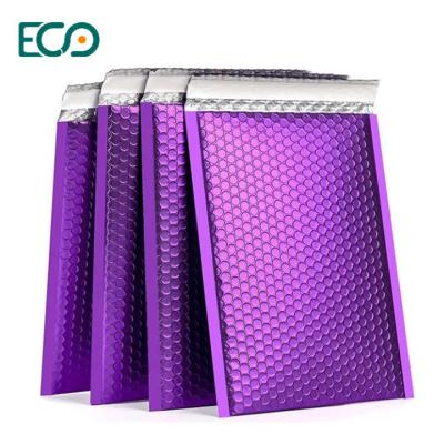 China Factory High Quality Purple Padad Envelope Aluminum Foil Polymailer Bags Amazon Express Shipping Air Bubble Mailer With Logo for sale