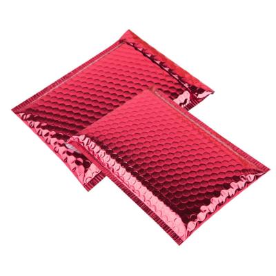 Κίνα Metallic Foil Red Custom Logo Padded Bubble Envelopes Shipping Packaging Christmas Bubble Mailer προς πώληση