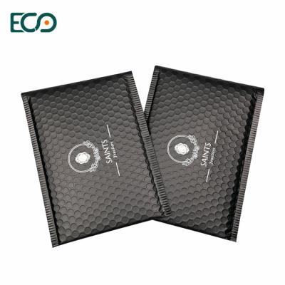 Cina 100pcs Black Metallic Custom Logo Poli Envelopes Design Shipping Envelopes Padded Foil Bubble Mailer in vendita