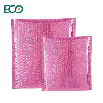 China Shipping Packaging Rose Red Holographic Rose Bubble Mailer Poly Mailer Assorted Sizes USA Warehouse for sale