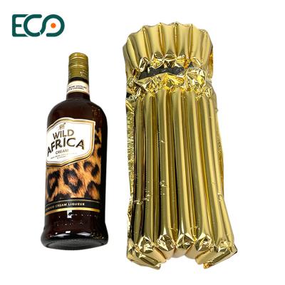 Κίνα Gold Aluminum Foil Air Column Bag Air Cushion Wrap High Quality Pape Air Pack Bags For 750ml Wine Bottle Protector προς πώληση