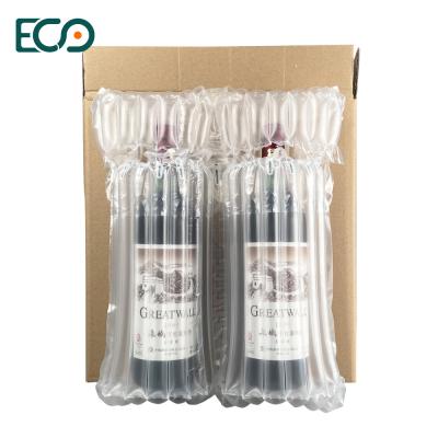 China Eco Shockproof Strong Double Air Bags Wine Air Column Bag Inflatable Bubble Cushion Wrap Packaging for Red Wine for sale