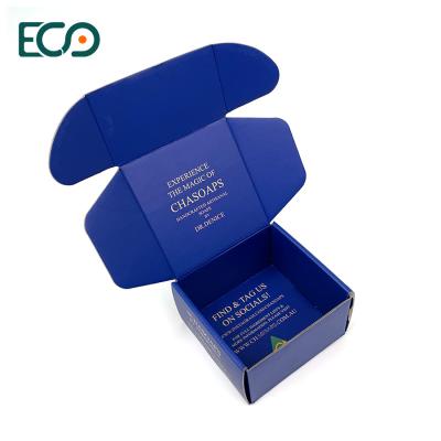 China Luxury Dark Blue Mini Gift Packaging Box Cosmetic Paper Box For Face Eyes Cream Packaging With Gold Logo Stamping Printing for sale