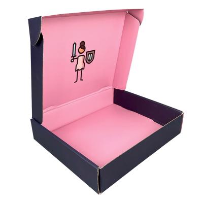 China China High Quality Pink And Navy Blue Kraft Paper Box Customized Gift Packaging Mailer Box for sale