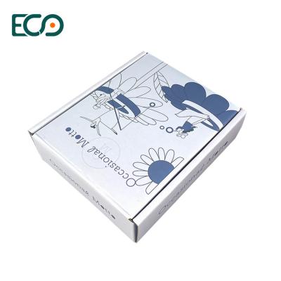 China Personalized  Light Blue Macaroon Color Print Small Cardboard Gift Mailer Box for sale