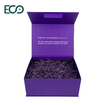 China Custom Purple Rigid Paper Box Packaging High End Rigid Box for sale