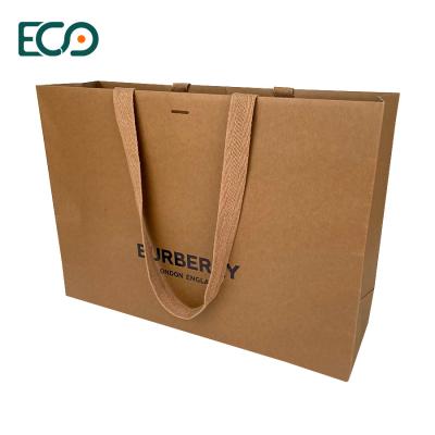 China Recyclable Kraft Paper Bag Gift Shopping Paper Bag With Rope Handle For Boutique for sale