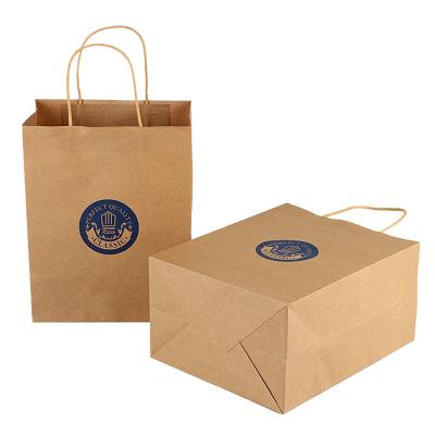 China Dark Blue Kraft Paper Bag Eco Friendly  Pharmacy Shopping Cute Gift Paper Bag for sale