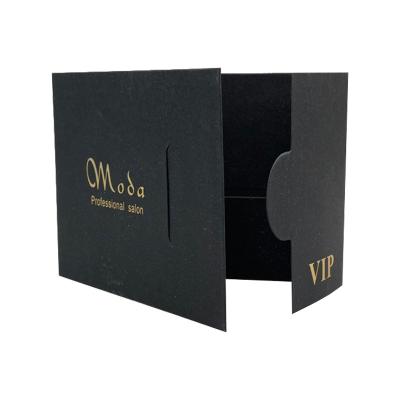 China Black Matte Recycled Paper Card Gold Stamping Small Large Vip Paper Card à venda