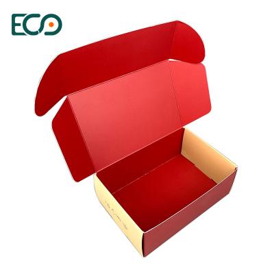 China Red Recycled Custom Logo Food Grade Cardboard Paper Materials Shipping Boxes Box For Pizza Cake for sale