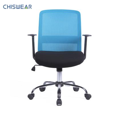 China (Size) Chiswear Adjustable Mesh Chair Swivel Wheel Executive Ergonomic Desk Blue and Black Color for sale