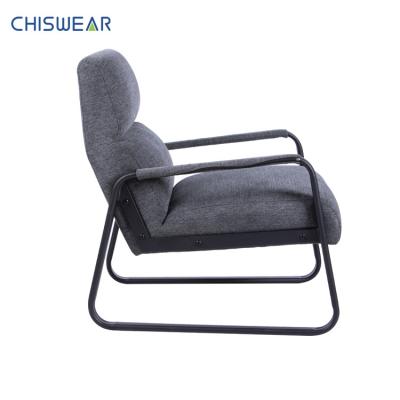 China Wholesale Office Slipcovered Chiswear Waiting Sofa Chair Fabric Material With Metal Arm And Leg for sale