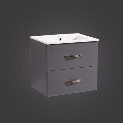 China Environmentally Friendly Chiswear Cabinets Gray Bathroom Vanity With Ceramic Mirrored Basin for sale