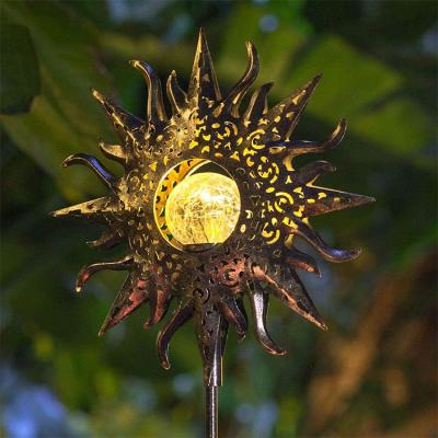 China Solar Garden Sun Lights Garden Outdoor Crackle Glass Globe Stake Lights Waterproof LED Lights for Garden, Lawn, Patio or Yard for sale