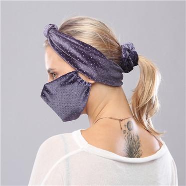 China Order Bling Filter Fashion Women Lady Gift Washable Reusable Face Covering Scrunchies Facemask Set for sale