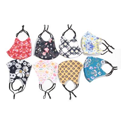 China Fashion Flower Reusable Copy FaceMasks With Filter Slot Washable Reuseable Face Coverings For Social Distancing for sale