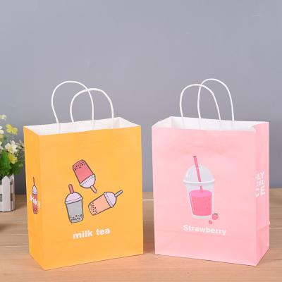 China Recyclable Kraft Food Paper Bag Restaurant Paper Bag Custom Printed Disposable Cake Packaging Offset Printing Custom Size Accepted 5kg P001 for sale