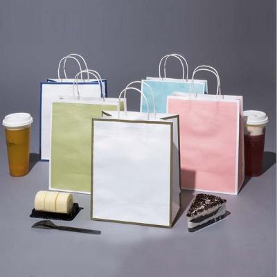 China Recycled Materials Customize Design Kraft Fancy Shopping Paper Bag Printing Cheap White Paper Bags for sale