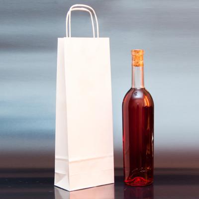 China Wholesale Gold Supplier Hot Stamping Handmade Recycle Paper Wine Packaging Bag for sale