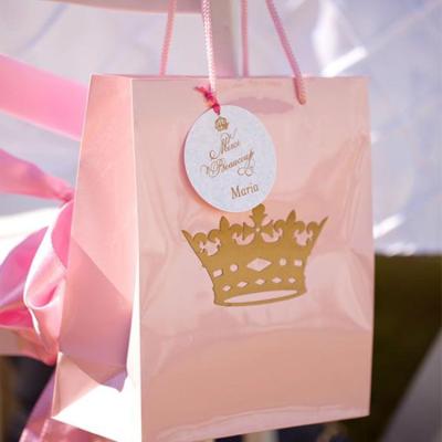 China Custom Colored Cardboard Rope Handle Party Kids Lovely Little Ones Decorate Gift Paper Bag For Birthday for sale