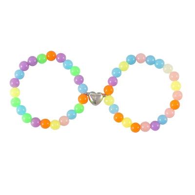 China Blessing CLASSIC European Map Bracelet Beads Heart Beads Magnet Luminous Bracelet for sale