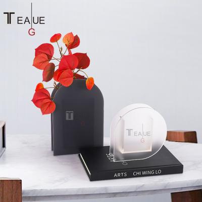 China Minimalist Geometric Acrylic Ornaments Creative Living Room Porch Flower Arrangement Decorations Dry Vase for sale