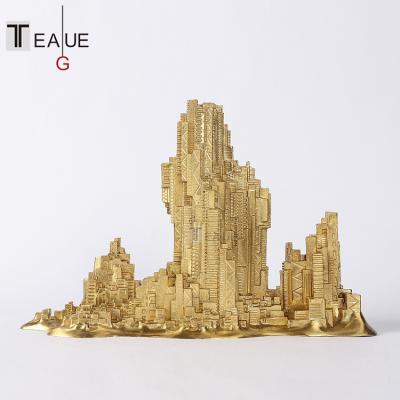 China New Product Minimalist Gold Copper Table Dining Cafe Office Sculptures Home Decor Ornaments for sale