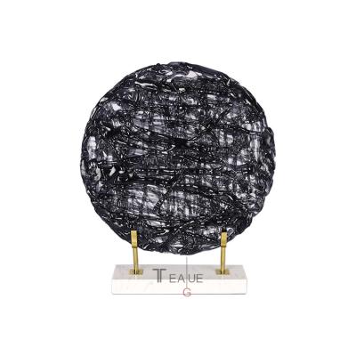 China Irregular Line Statues Decor Sculpture Decoration Modern Minimalist Marble Black Home Office Art for sale