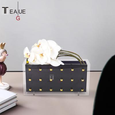 China Decorative Modern Style Decorative Desk Books Toy Flower Arrangement Copper Storage Box for sale