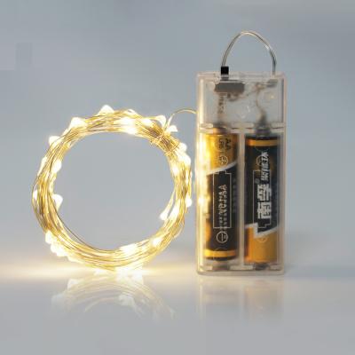 China Holiday 2AA Battery Cable 2m String Light Warm White Indoor and Outdoor Copper Christmas Decoration Lights Holiday 20leds String for sale