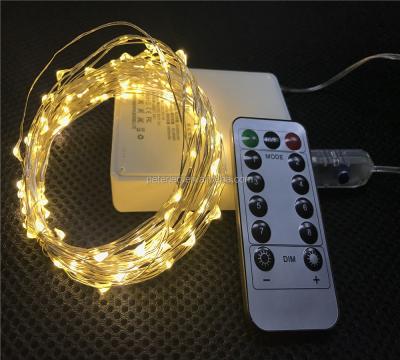 China 8 Functions USB LED String Light 10m 100led Christmas Decoration LED Copper Wire Warm White Fairy Light with USB Connector Remote Controller for sale