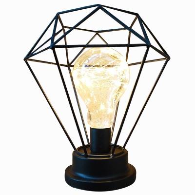 China Copper wire+LED+metal home design 3*AA modern metal iron table lamp battery operated led night light for sale