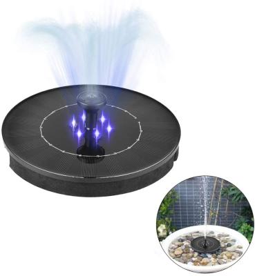 China 2W Solar LED Fountain Light Pool Pump RGB Color Changing Waterproof Floating Submersible Pump For Bird Bath Garden Fountain Pool for sale