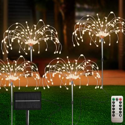 China Solar Garden Fireworks Lights Outdoor Modes 8 120 LED Starburst Lights Garden Pathway Home Party Holiday Christmas Decoration Lighting for sale