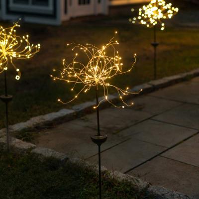 China Solar Powered Fireworks Lights 120LEDs Solar Powered String Lights 8 Modes Garden Pathway Home Party Holiday Christmas Decoration Outdoor Lighting for sale