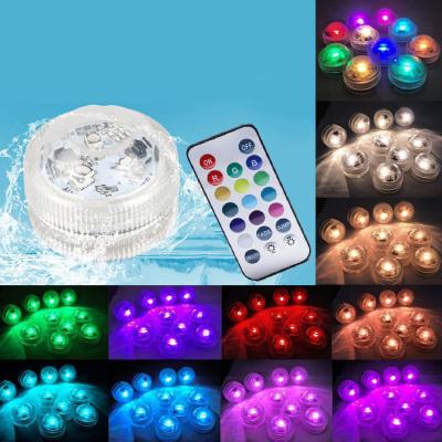 China Party Decoration Lighting Submersible LED Lights Multi Color Tea Lights Wedding Holiday Pond Vase Remote Control Underwater Lighting for sale