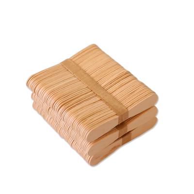 China Eco Friendly Wholesale Disposable Degradable Wooden Stocked Birch 70mm Small Ice Cream Spoon for sale