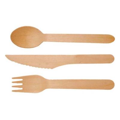 China Disposable Cutlery Eco-friendly Wooden Spoons Restaurant Knife Fork Spoon for sale