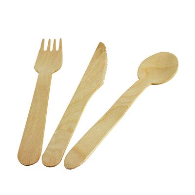 China Eco - Friendly Home Disposable Cutlery Set Wooden Spoon Tableware for sale