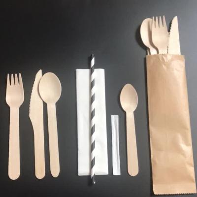 China Eco-friendly natural biodegradable wooden kitchen cutlery desechables disposable food grade tablewar for sale