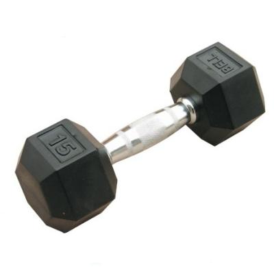 China high quality rubber covered dumbbell hex dumbbell for gym equipment machine/exercise products for seniors for sale