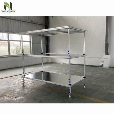 China Flood Tray Movable Indoor Planting Vertical Grow Mobile Support Rack For Indoor Agriculture for sale