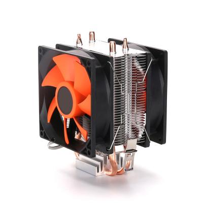 China Computer Case Custom Dual Fan Fuel Injection Heat Radiation Aluminum CPU Air Cooling Fan for sale