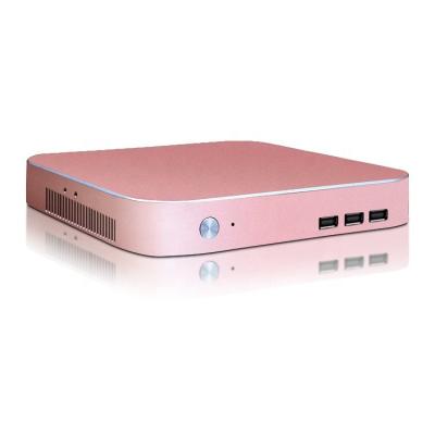 China With Fan Custom Mini-ITX Computer Cases Aluminum Alloy Pink Color ITX Mini PC Case for sale