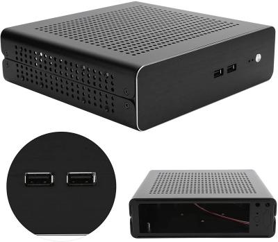 China With Fan Mini Itx Aluminum Small Computer Custom Horizontal Desktop PC Case for sale