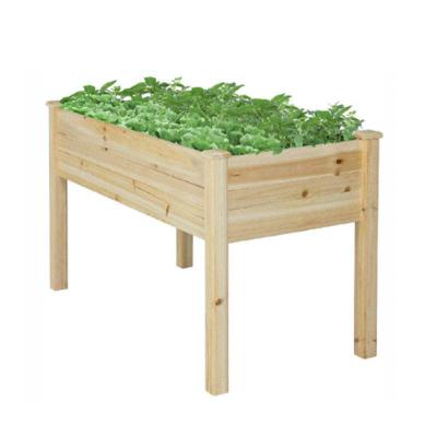 China Modern Rectangular Tall Wooden Garden Planter Stand For Vegetable Flower for sale