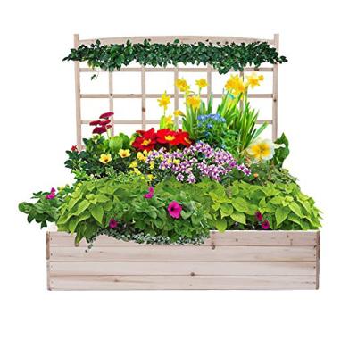 China Modern Outdoor Elevated Vegetable Box Raised Eco-friendly Wooden Garden Bed For Planting Flowers And Grass for sale