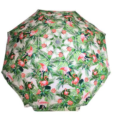 China Outdoor Sun Protection Furniture 40inch Flamingo Design Custom Printing Beach Umbrella for sale