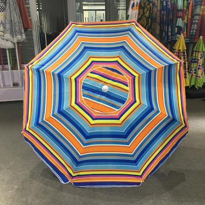 China Promotional Wholesale Windproof Outdoor Furniture Parasol Stripe Beach Umbrella For Outdoor for sale