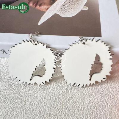 China Wholesale FASHIONABLE ESTASUB portrait wooden earrings for sublimation for sale